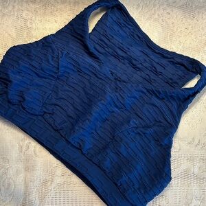 Blue Textured Women's Sports Bra